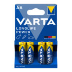 Pila alcalina AA (LR06) Blister 4 pilas VARTA Longlife (Envase completo)