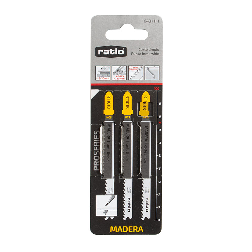 Set 3 sierras calar madera RATIO RT144D corte rápido/recto - Imagen 3