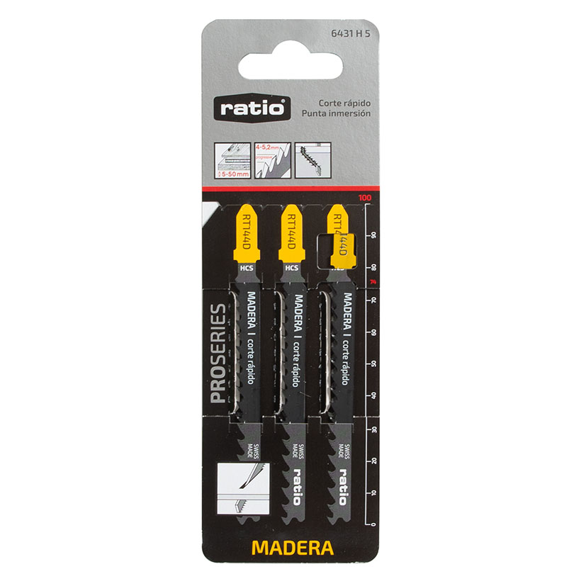 Set 3 sierras calar madera RATIO RT144D corte rápido/recto - Imagen 4