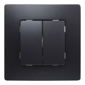 Doble conmutador de empotrar LEGRAND serie Niloé Negro