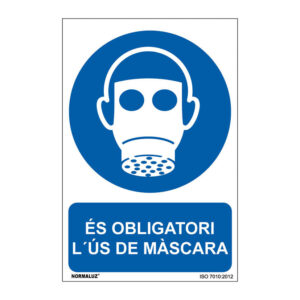 Señal de obligación en catalán NMZ "US DE MASCARA"