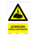 Señal de peligro PVC NMZ "ATENCIÓN CARGA SUSPENDIDA"