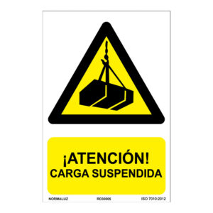 Señal de peligro PVC NMZ "ATENCIÓN CARGA SUSPENDIDA"