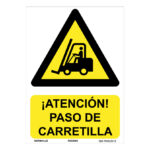 Señal de peligro PVC NMZ "ATENCIÓN PASO CARRETILLA"