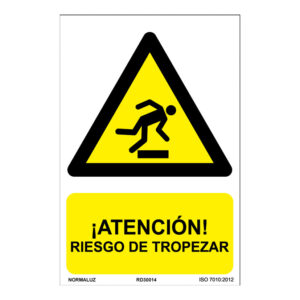 Señal de peligro PVC NMZ "RIESGO DE TROPEZAR"