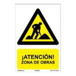 Señal de peligro PVC NMZ "ATENCIÓN ZONAS DE OBRAS"