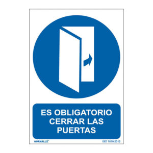 Señal uso obligatorio NMZ cerrar puertas