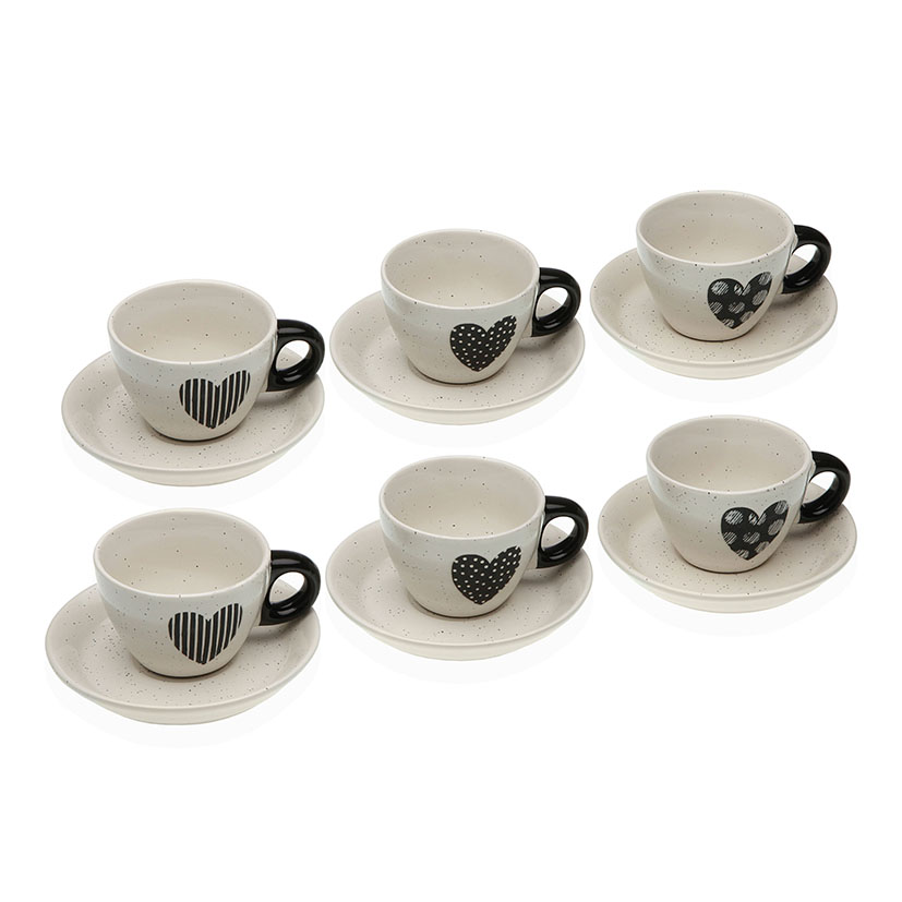 Juego 6 tazas café plato VERSA Serie Nathalie