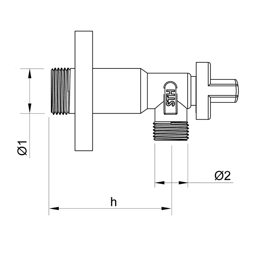 Llave escuadra extra STH 1/2x3/8" sin tuerca Serie America 2 Uds - Imagen 2