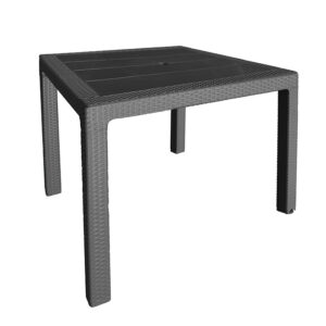 Mesa de resina cuadrada Elegance antracita 80x80xh.72 cm