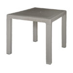 Mesa de resina cuadrada Elegance taupé 80x80xh.72 cm