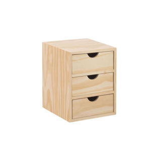 Mini cajonera madera pino ASTIARRAGA 3 cajones