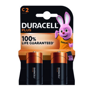 Pila alcalina C (LR14) Blíster 2 pilas DURACELL Plus  (Envase completo)