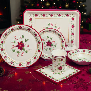 Platos desechables Serie Navidad ø18 cm 8 unidades