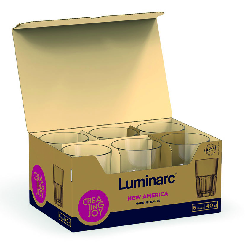 Vaso alto LUMINARC New America 40 cl 6 unidades - Imagen 2