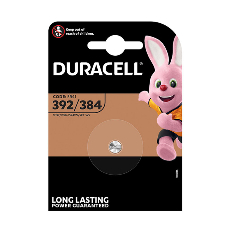 Pila botón D384/392 DURACELL Long Lasting Power