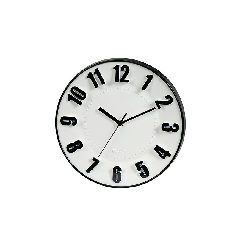 Reloj de pared 28 cm con aro negro