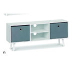 Mueble auxiliar 2 cajones blanco y gris