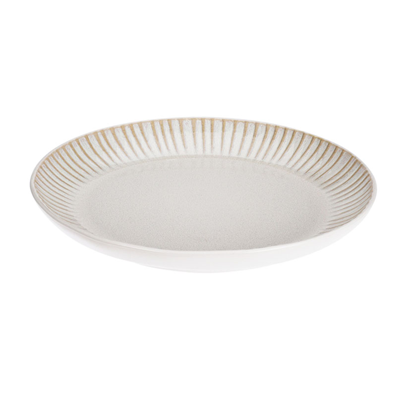 Plato postre Stoneware Cream. (Envase completo)