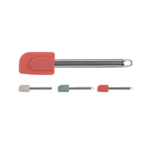 Espátula silicona mango inoxidable. (Envase completo)