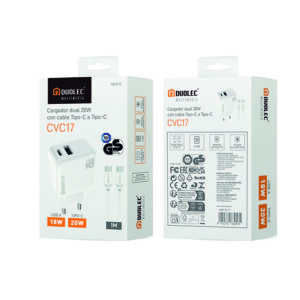 Cargador dual USB DUOLEC CVC 17 20W