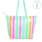 Bolso de playa con cremallera rayas de colores