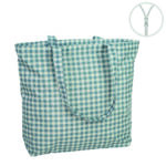 Bolsa de playa con cremallera Waterproff Vichy azul