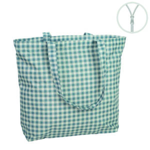 Bolsa de playa con cremallera Waterproff Vichy azul