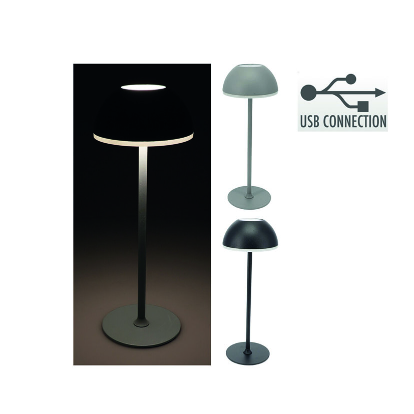 Lámpara de sobremesa acero LED recargable