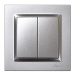 Doble conmutador empotrable SIMON S10 Aluminio
