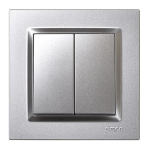 Doble conmutador empotrable SIMON S10 Aluminio