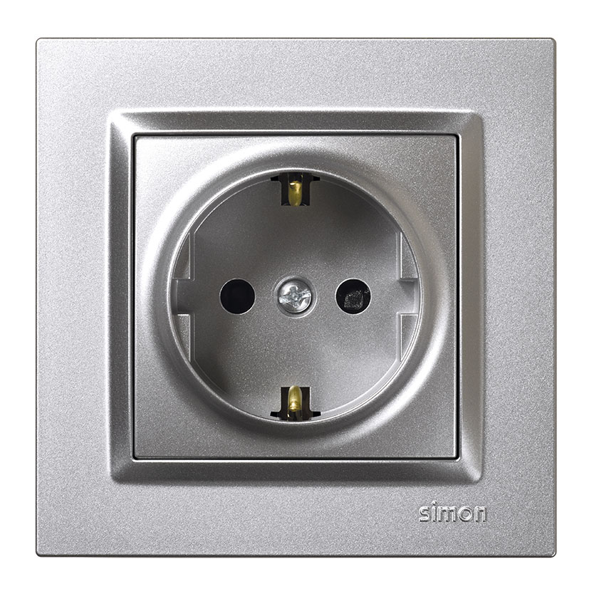 Base enchufe empotrable SIMON S10 Aluminio