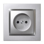Base enchufe bipolar empotrable SIMON S10 Aluminio