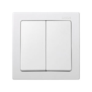Interruptor doble superficie SIMON 73 Loft blanco