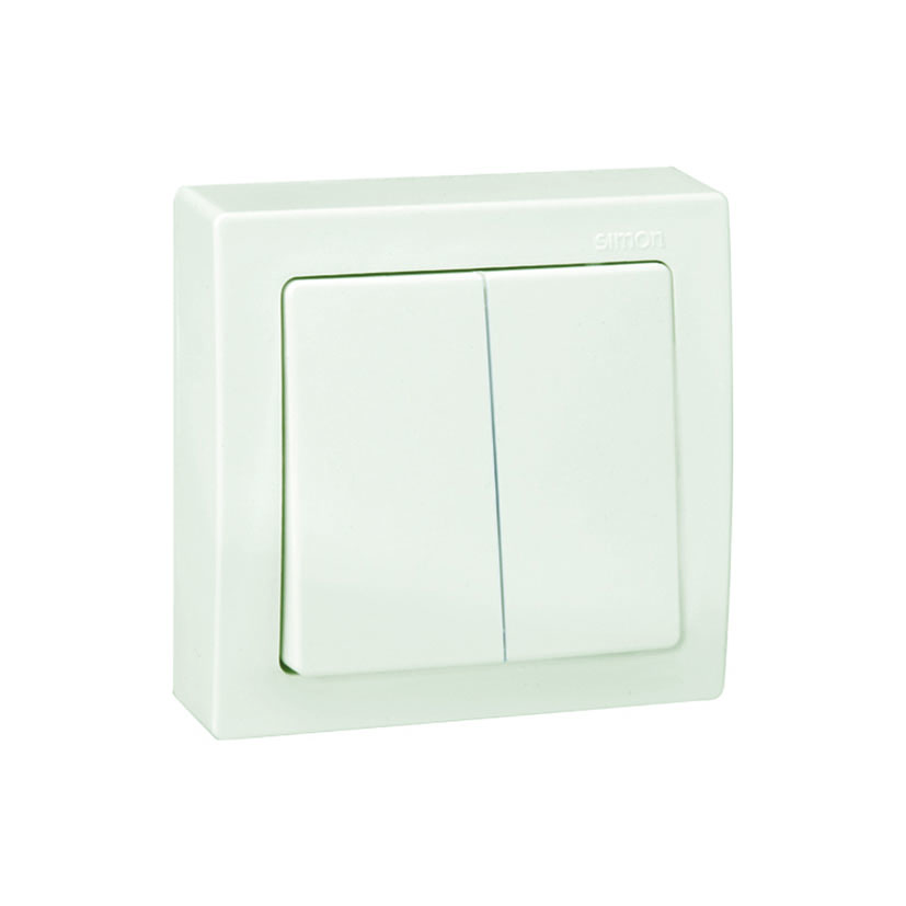 Interruptor doble superficie SIMON 73 Loft blanco - Imagen 2