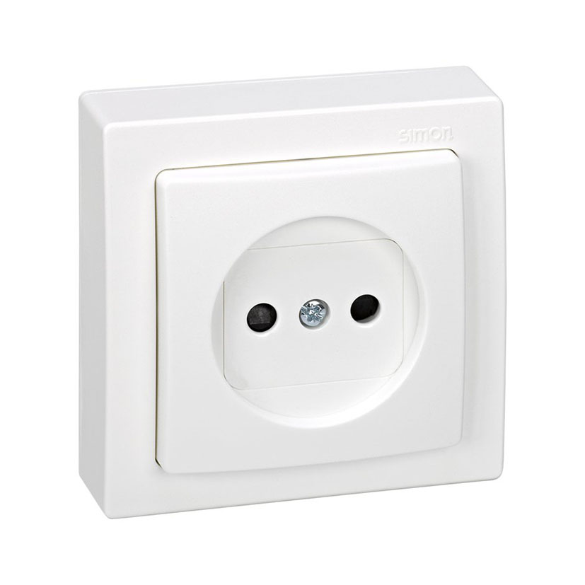 Base enchufe bipolar superficie SIMON 73 Loft blanco - Imagen 2