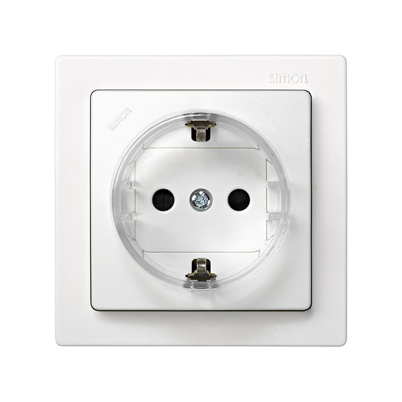 Base enchufe bipolar schuko superficie SIMON 73 Loft blanco