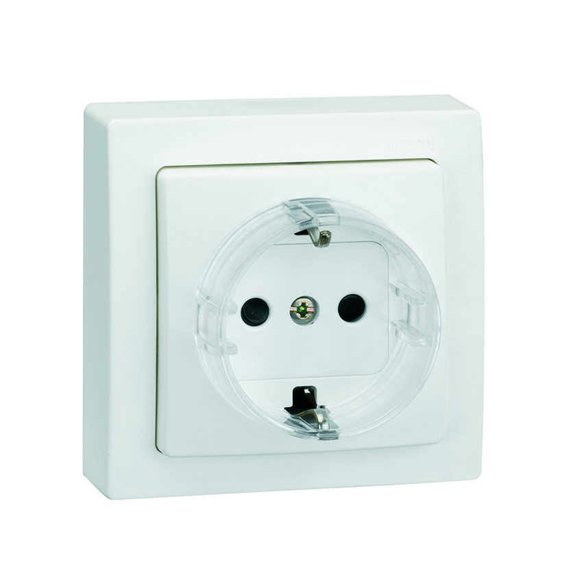 Base enchufe bipolar schuko superficie SIMON 73 Loft blanco - Imagen 2