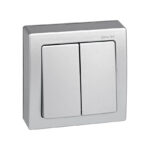 Interruptor doble superficie SIMON 73 Loft blanco