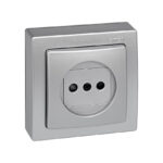 Base enchufe bipolar superficie SIMON 73 Loft aluminio