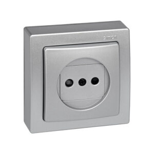 Base enchufe bipolar superficie SIMON 73 Loft aluminio