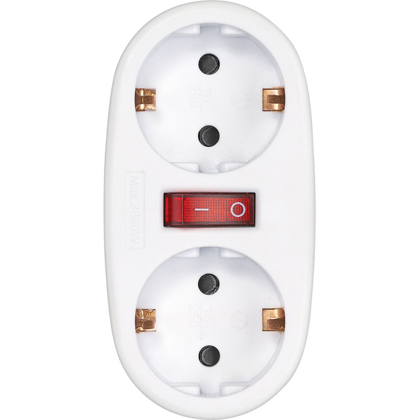 Adaptador enchufe frontal SIMON 2 tomas