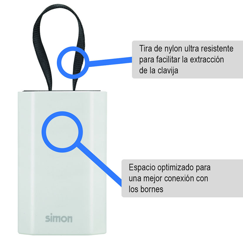Base enchufe aérea bipolar SIMON Plug 10A - Imagen 2
