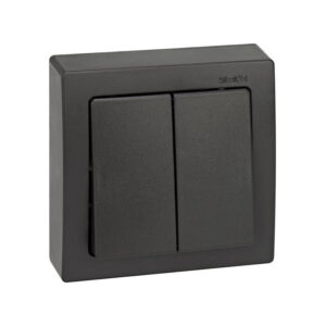 Interruptor doble superficie SIMON 73 Loft Negro