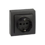 Base enchufe bipolar schuko superficie SIMON 73 Loft negro