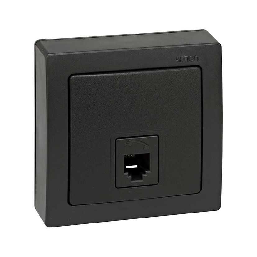 Toma télefono RJ12 superficie SIMON 73 Loft negro