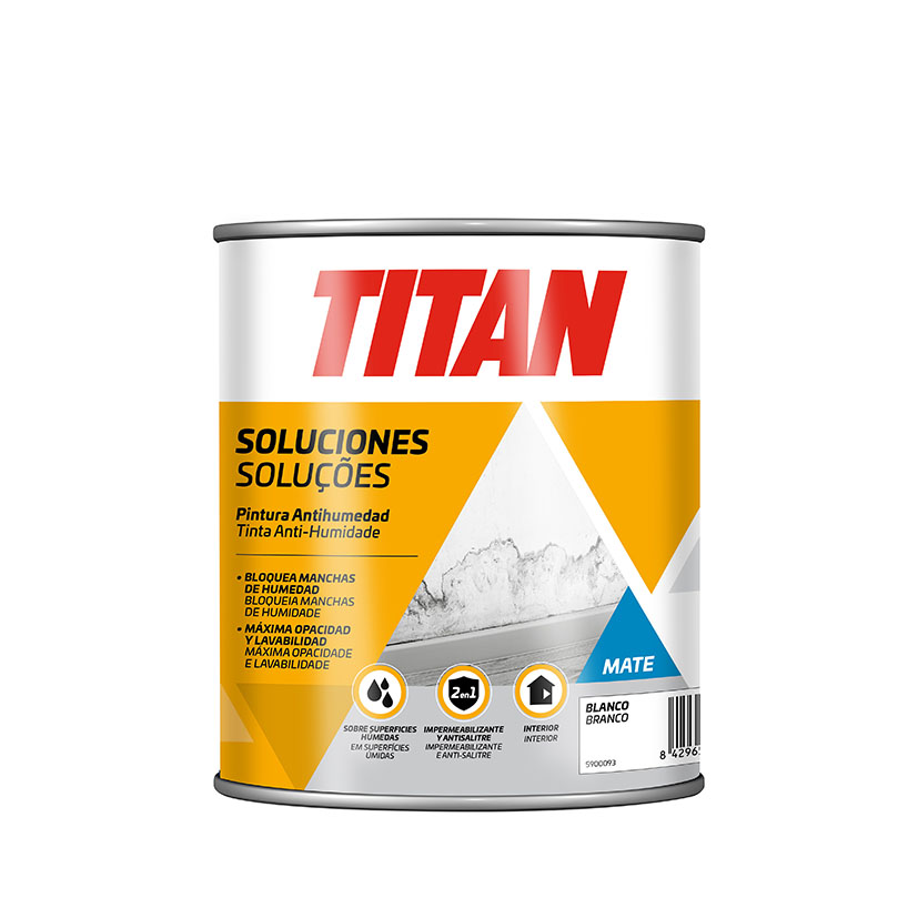 Pintura Antihumedad Titan Soluciones Blanco Mate - Imagen 2