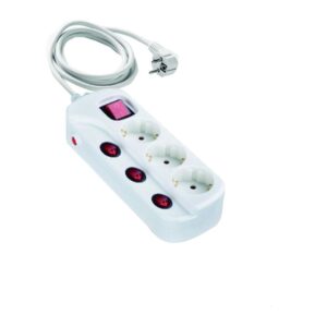 Base enchufe múltiple DUOLEC con interruptor individual, 3 tomas T/T lateral y cable de 1,5m