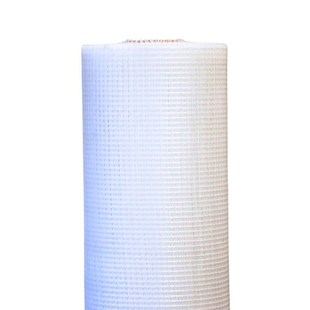 Malla de Fibra de Vidrio Especial para Revocos de Yeso, Blanca, 5x5 mm, 70 g/m², Rollo 50 m x 1 m