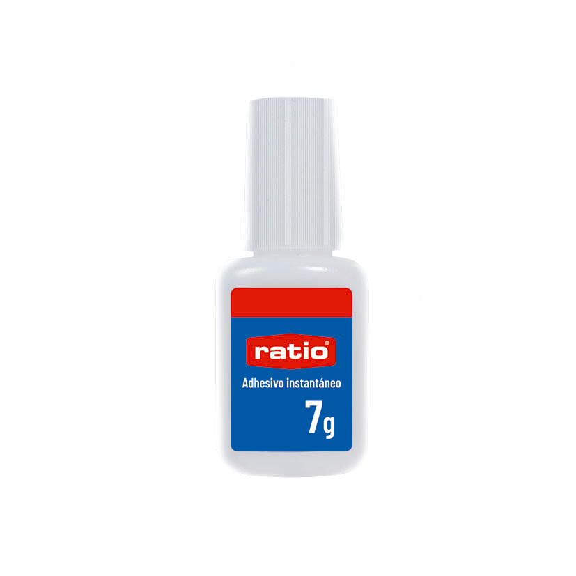 Adhesivo instantáneo RATIO cianocrilato en tubo, frasco y pack